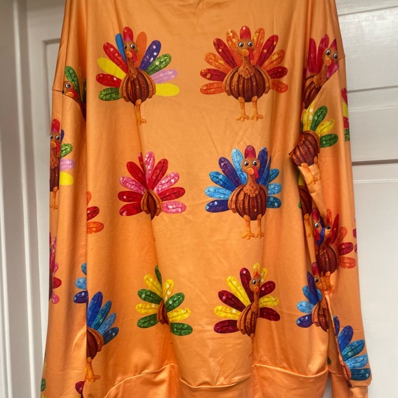Colorful Turkey Print Sweatshirt - Picture 7 of 7